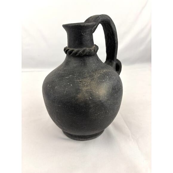 Vintage Handmade Mexican Pottery Pitcher 7" Primitive Style Jug 1970s - Picture 10 of 15